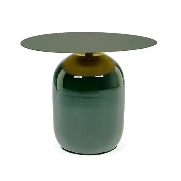 Măsuță de cafea NALIMA DARK GREEN Ø 50 cm - Default Title