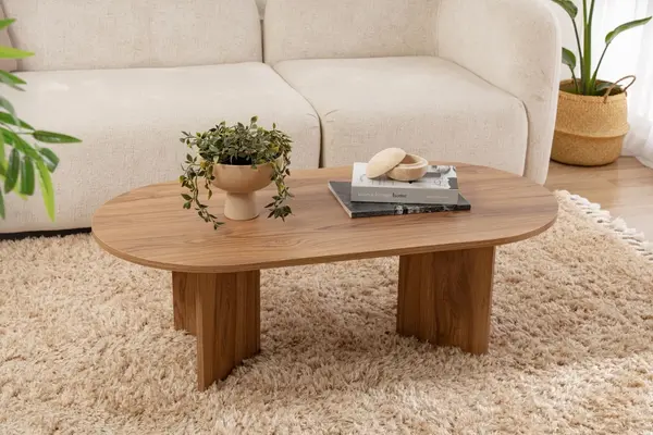 Masuta de cafea Oval Galben