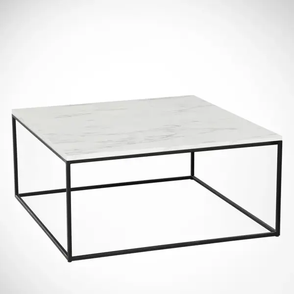 Masuta de cafea POLY, alb + negru, 75x75x43 cm