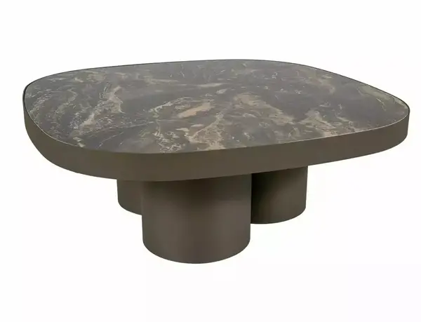 Măsuță de cafea Stella A negru lucios / cupru L100 x l100 cm