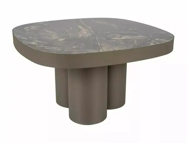 Măsuță de cafea Stella B negru lucios / cupru L75 x l75 cm
