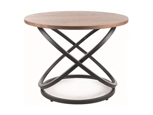 Masuta de cafea TARA BROWN/BLACK Ø60 x 45 CM - Lemn