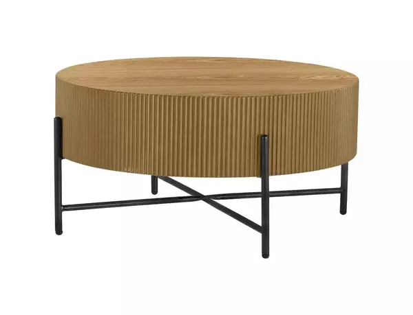 Măsuță de cafea Tuca stejar / negru mat ø80/h40 cm