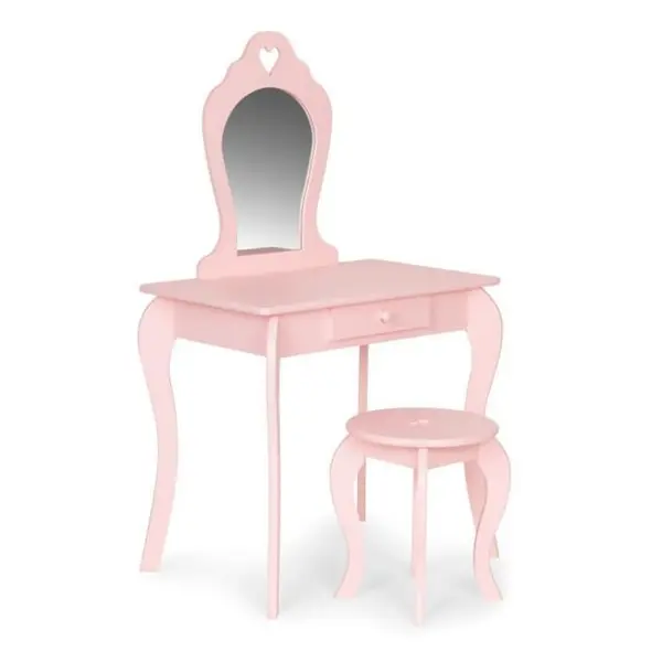 Masuta de toaleta Ecotoys, lemn, roz KID978335, la doar 420,00 lei