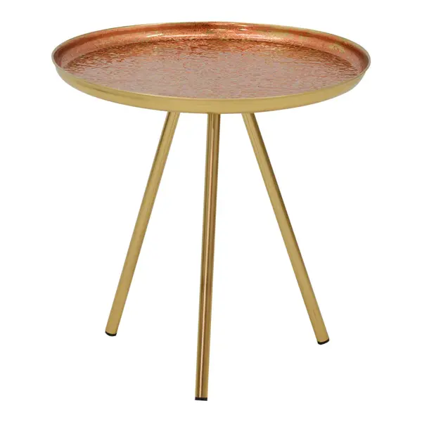 Masuta laterala Jacksie metal bronz, aur, 46x46x48 cm