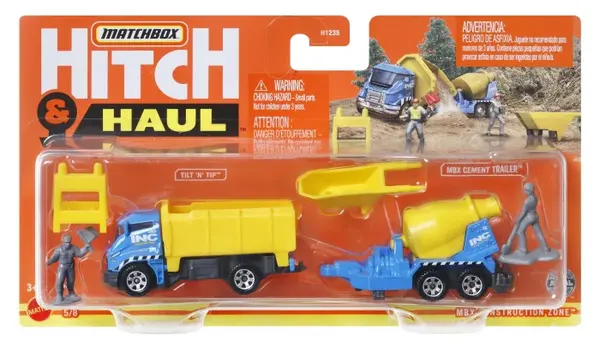 Matchbox Hitchhaul Set 2 Vehicule MBX Construction Zone