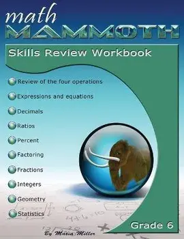 Math Mammoth Grade 6 Skills Review Workbook, Paperback/Maria Miller