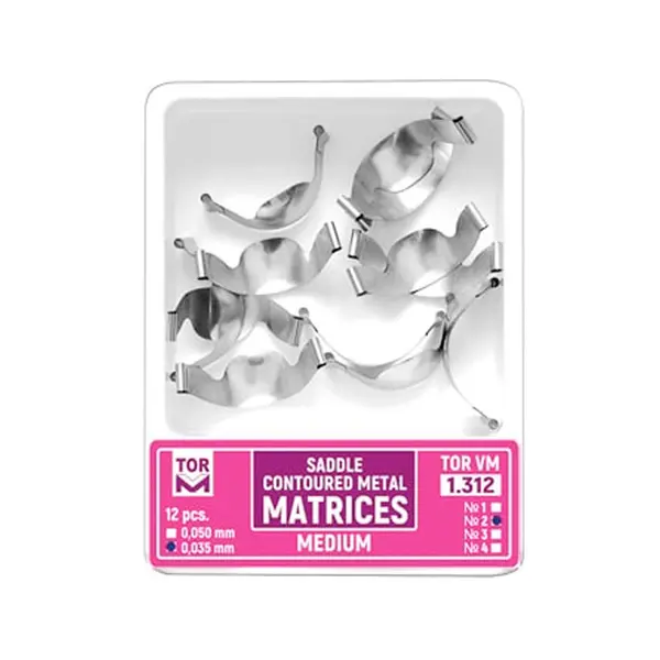 Matrici metalice conturate medium subgingivale №2, 12 bucati TorVM