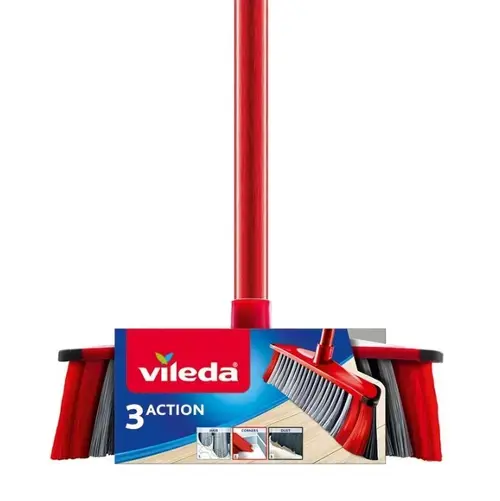 Matura si maner Vileda 3 Action, 130 cm (Rosu)