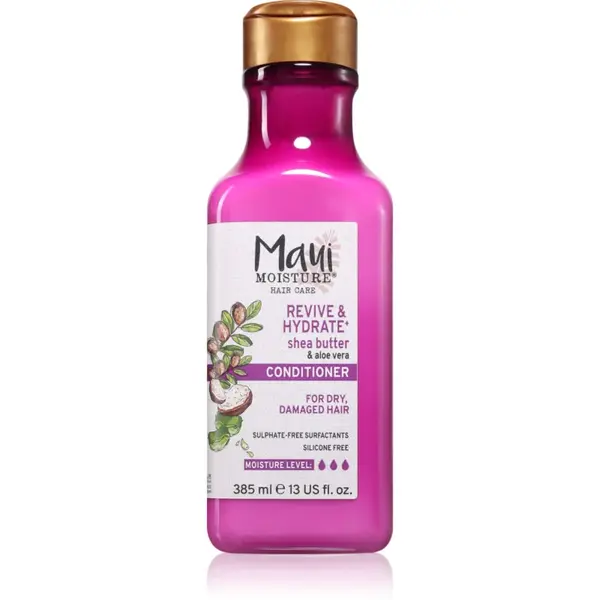 Maui Moisture Revive & Hydrate + Shea Butter & Aloe Vera balsam hidratant pentru păr uscat și deteriorat 385 ml