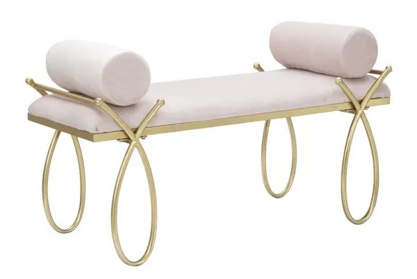 Mauro Ferretti Bancă Ribbon Roz cm 112,5X49X53 | Aosom Romania