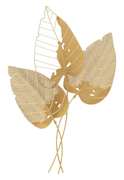 Mauro Ferretti Decoratie Perete Frunză De Toamnă Aurie cm 53X4X84,5 | Aosom Romania