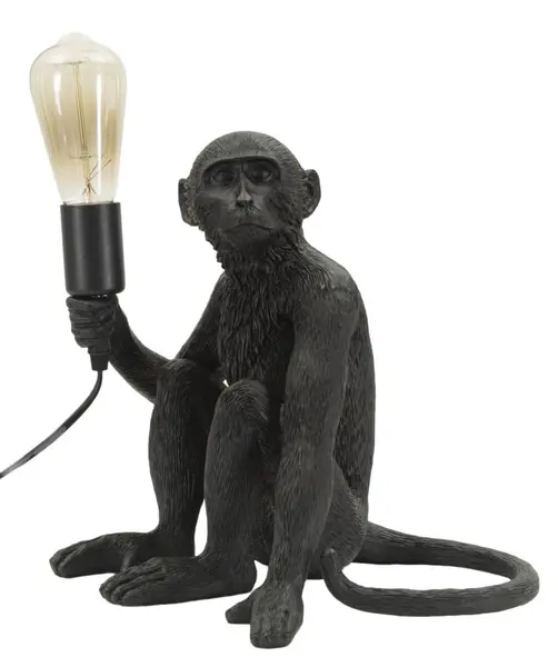 Mauro Ferretti Lampă De Masă Design Maimuță Șezută Neagru Cm 33X33X30 | Aosom Romania