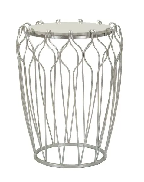 Mauro Ferretti Masă De Cafea Eleganta Argintie cm Ø 47,5X61,5 | Aosom Romania