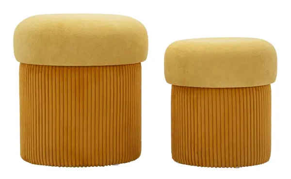Mauro Ferretti Puff cu Depozitare Set 2 Buc cm Ø 42x44-35x36 | Aosom Romania