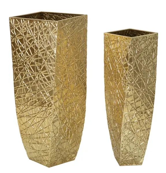 Mauro Ferretti Suport Vaze 2 Bucati Aurii cm 34X34X90-25X25X78 | Aosom Romania