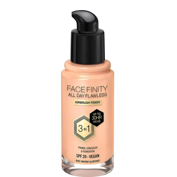 Max Factor Facefinity 3-in-1 Vegan Foundation SPF 20 - 45 Warm Almond