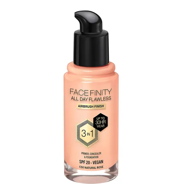 Max Factor Facefinity 3-in-1 Vegan Foundation SPF 20 - 50 Natural Rose