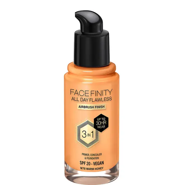 Max Factor Facefinity 3-in-1 Vegan Foundation SPF 20 - 78 Warm Honey