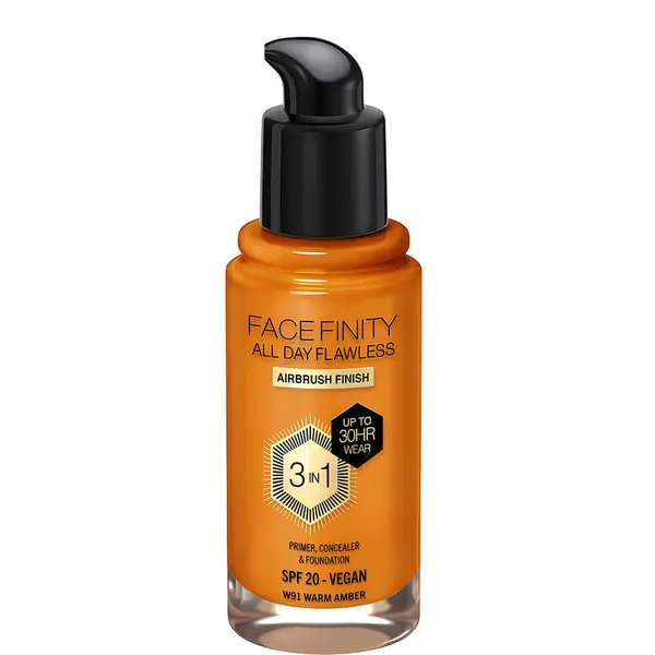 Max Factor Facefinity 3-in-1 Vegan Foundation SPF 20 - 91 Warm Amber