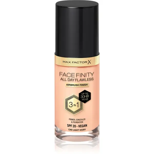 Max Factor Facefinity All Day Flawless machiaj persistent SPF 20 culoare 40 Light Ivory 30 ml