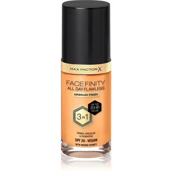 Max Factor Facefinity All Day Flawless machiaj persistent SPF 20 culoare 78 Warm Honey 30 ml