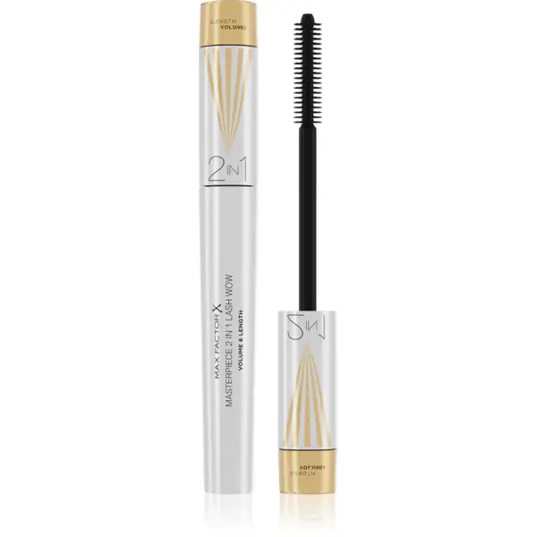 Max Factor Masterpiece Lash Wow mascara pentru extensie, rotunjire si volum perie 2 in 1 culoare Black 7 ml