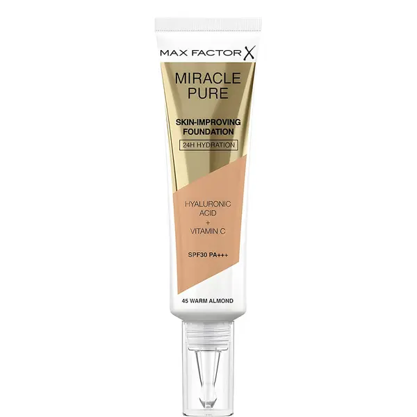 Max Factor Miracle Pure Skin Long-Lasting Foundation SPF 30 30ml - 045 Warm Almond