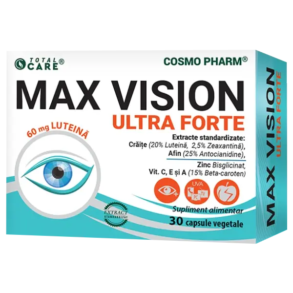 MAX VISION ULTRA FORTE - ochi si vedere clara, 30 capsule, Cosmo Pharm