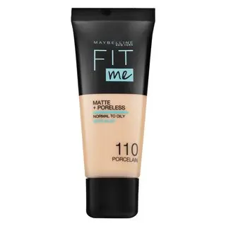 Maybelline Fit Me! Foundation Matte + Poreless fond de ten lichid cu efect matifiant 110 Porcelain 30 ml