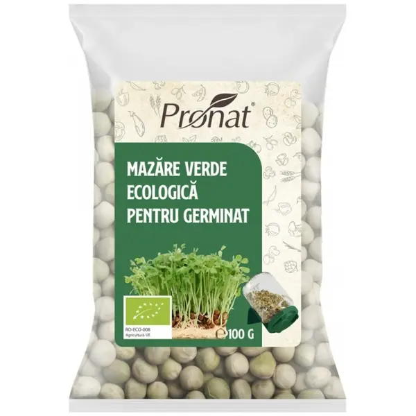 Mazare Verde BIO pentru Germinat, 100 g, Pronat