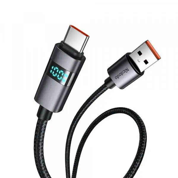 Mcdodo Cablu Date si Incarcare USB-A - USB-C McDodo CA-6520 Display, 100W, 1.2m, Negru