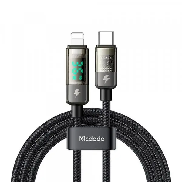 Mcdodo Cablu Date si Incarcare USB-C - Lightning McDodo CA-3600 Display Auto Power Off, 36W, 1.2m, Negru