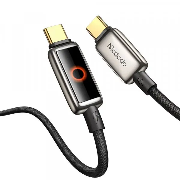Mcdodo Cablu Date si Incarcare USB-C - USB-C McDodo CA-6680 Auto Power Off, 100W, 1.2m, Negru