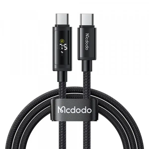 Mcdodo Cablu Date si Incarcare USB-C - USB-C McDodo CA-8000 Display, 100W, 1.2m, Negru