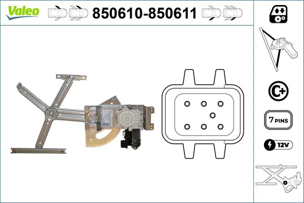 Mecanism actionare geam VALEO 850611