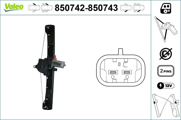 Mecanism actionare geam VALEO 850742