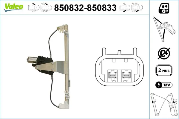 Mecanism actionare geam VALEO 850833