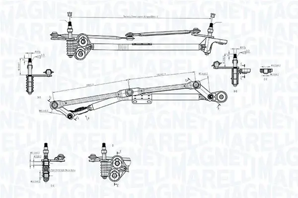 Mecanism stergator parbriz (fara motor) potrivit BMW X5 (E70), X6 (E71, E72) 10.06-07.14