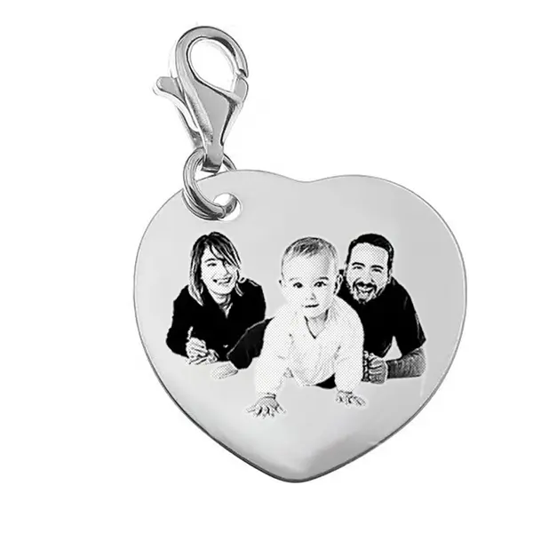 Medalion inima argint .925 personalizat prin gravura
