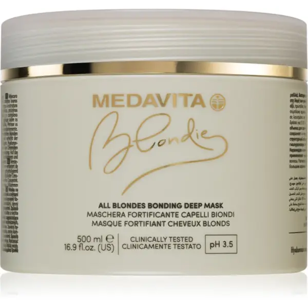 Medavita Blondie All Blondes Bonding Deep Mask mască fortifiantă pentru păr vopsit 500 ml
