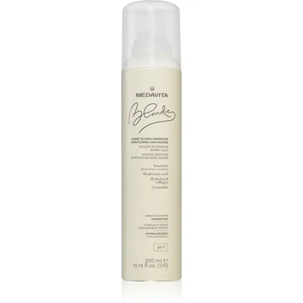 Medavita Blondie Sunset Blonde Enhancing Conditioning Hair Mousse spuma pentru nuante calde de blond 300 ml