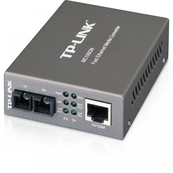 Media Convertor Fast Ethernet pe Fibră Optică Multimodală SC, 100 Mb/s, 2 km, TP-Link MC100CM