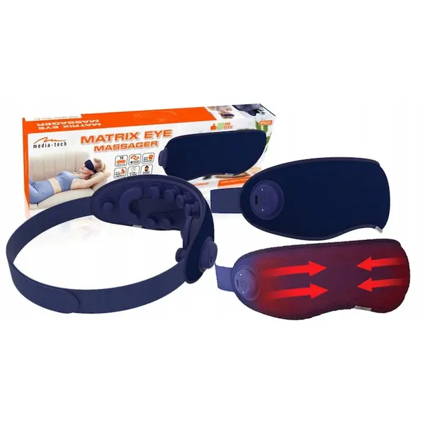 MEDIA TECH Aparat de masaj pentru ochi, Media Tech MATRIX EYE MASSAGER, usor, cu functie de compresie calda, 622 x 85 x 40 mm