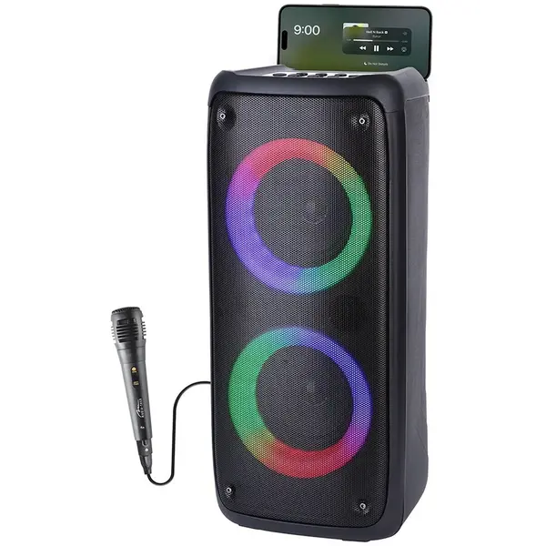 MEDIA TECH Boxa Portabila wireless pentru Karaoke, Media-Tech Funbox MT3181, Radio FM, MP3 Player, Karaoke, 40W RMS, iluminare RGB, Negru