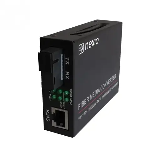 Mediaconvertor 10/100M, 1310/1550nm, WDM, Type A, SM, 20km, SC - NEXIO