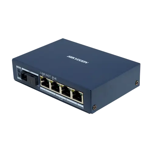 Mediaconvertor Gigabit 4 x RJ45 PoE, 1 x SC Single-Mode Bi-directional, 20 km - HIKVISION DS-3D504TP-A