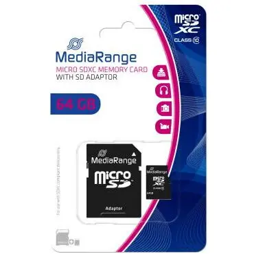MediaRange Card de memorie MediaRange MR955, microSDXC, 64 GB, clasa 10 + Adaptor SD