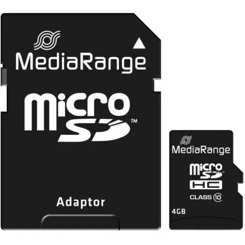 MediaRange Card de memorie MediaRange MR956, MicroSDHC, 4GB, Clasa 10 + Adaptor SD