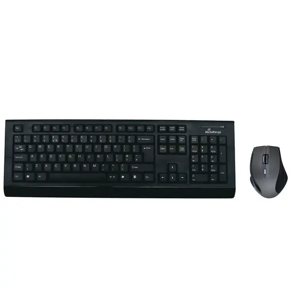 MediaRange Set tastatura si mouse MediaRange MROS104-UK, wireless, EN layout, Negru
